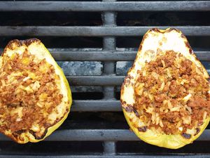 Chayote Relleno on the Grill