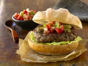 Hamburger with salsa