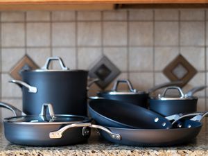 Calphalon Signature Hard Anodized Nonstick Cookware on a kitchen counter