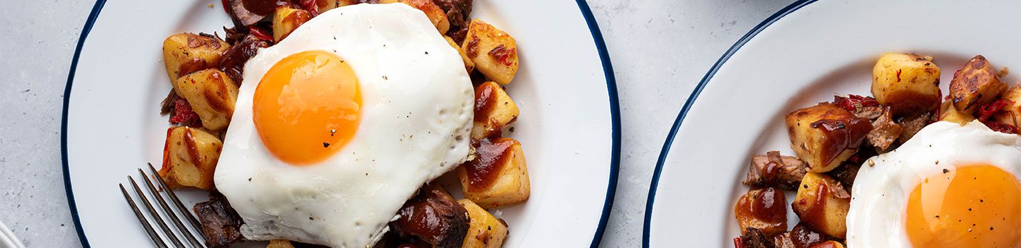 Brisket Hash and Eggs