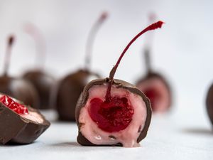 Homemade chocolate-covered cherries