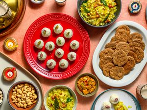 A spread of food for Diwali