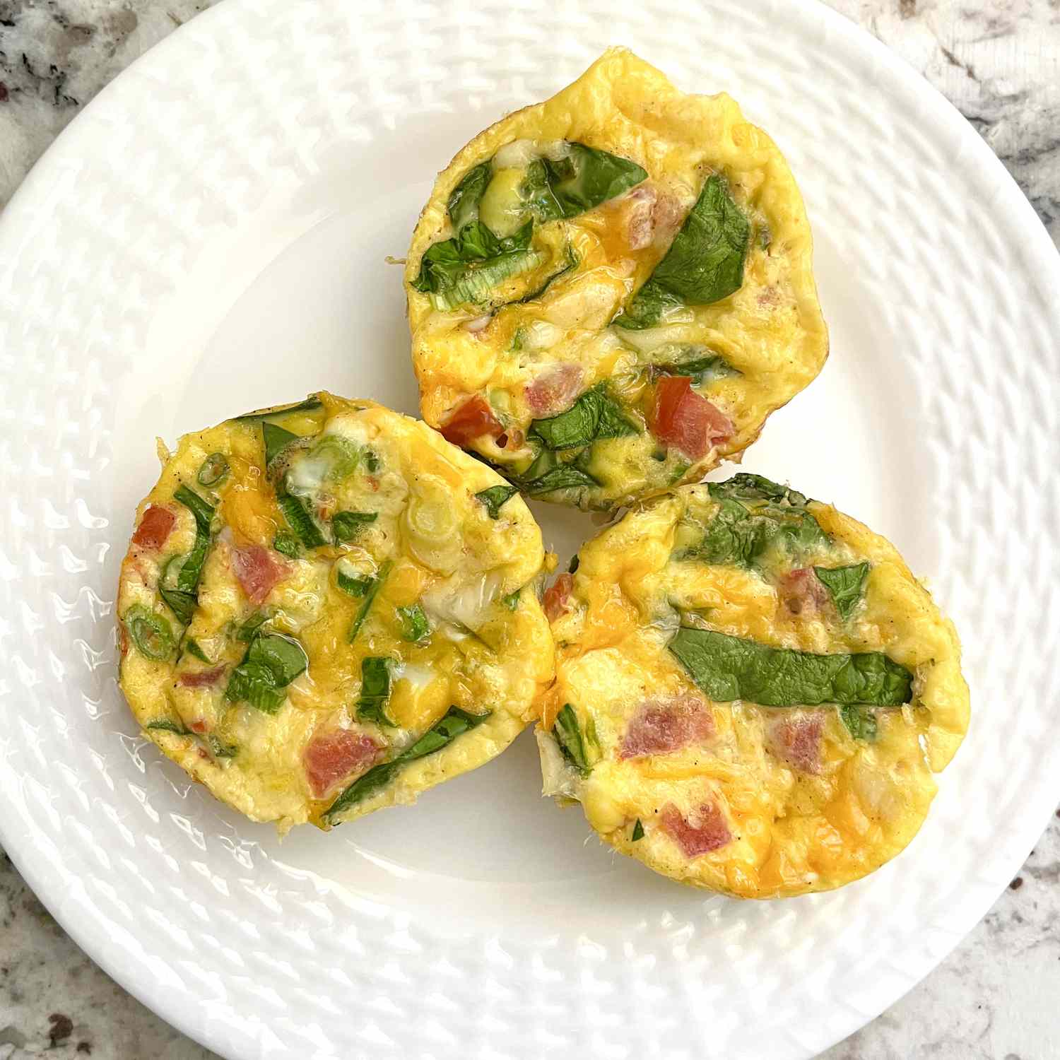 Easy oven egg bites on a white plate