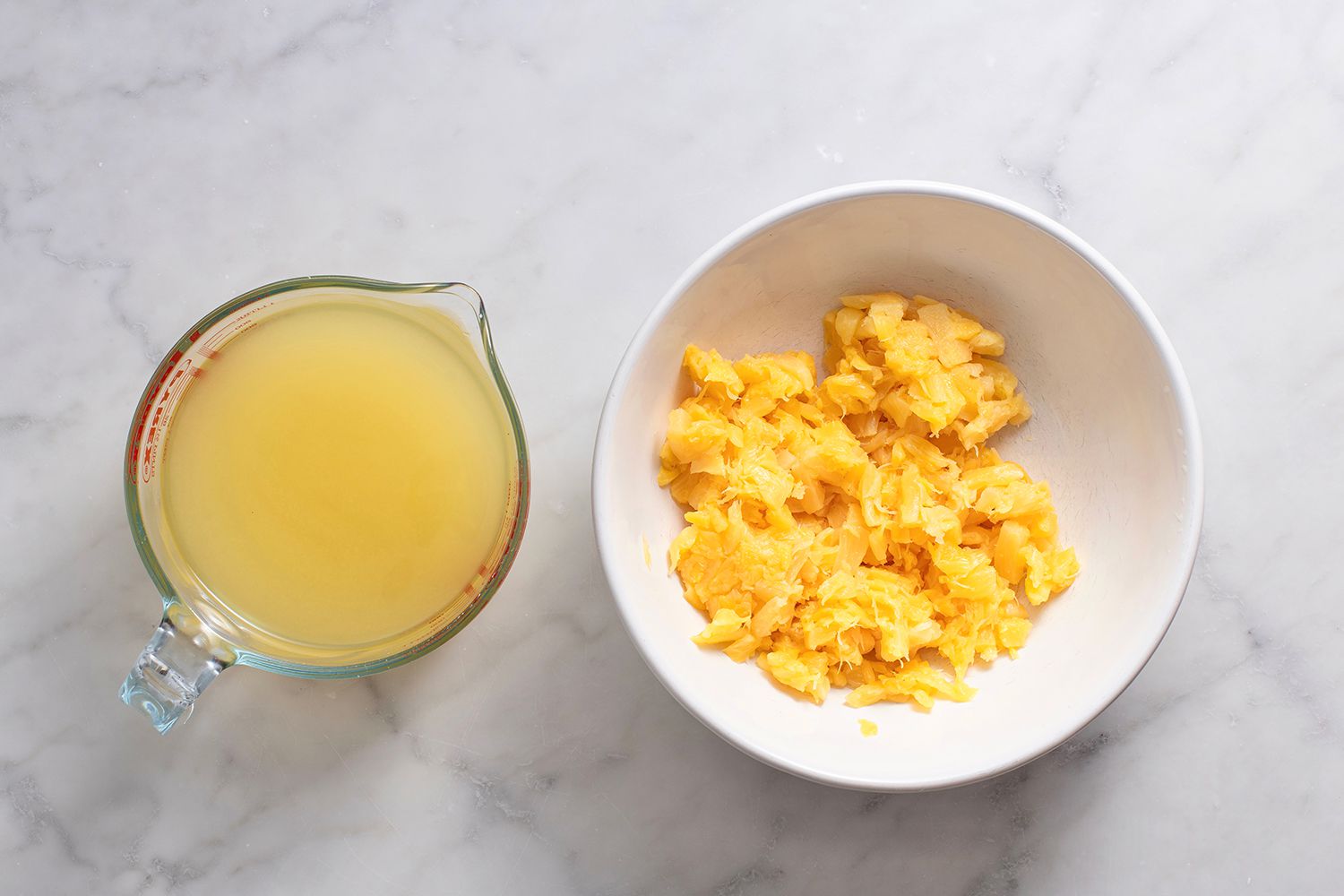 crushed pineapple in a bowl