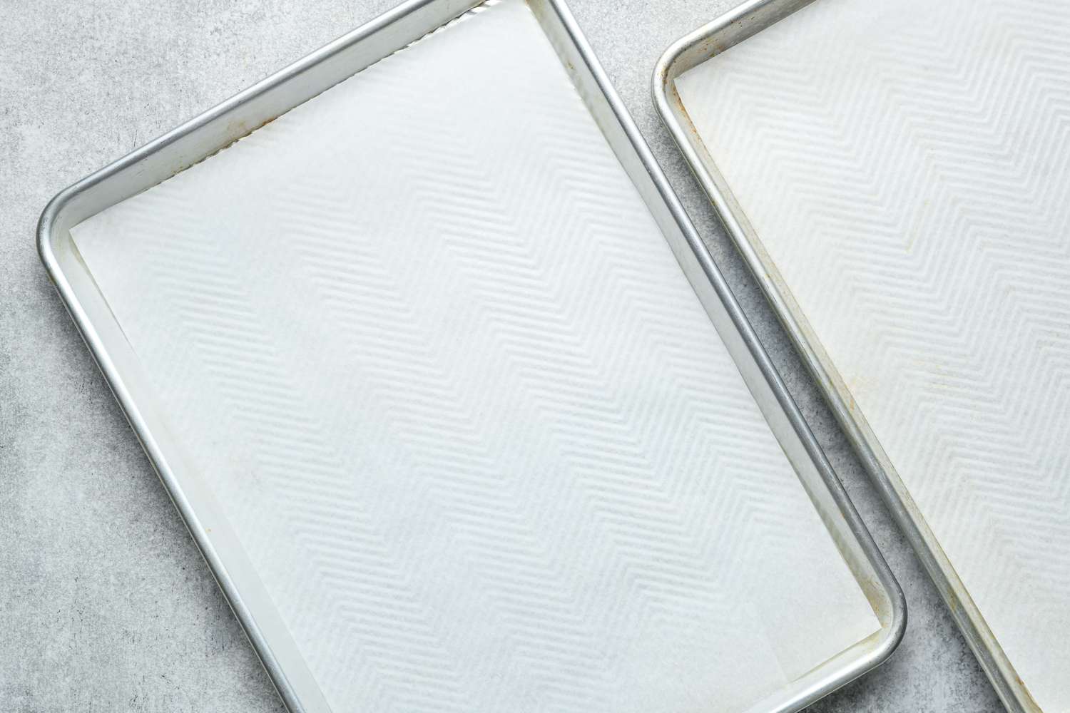 two baking sheets lined with parchment paper