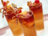 Mai tais with decorative orchids, closeup