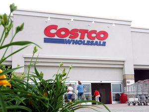 Costco storefront with flowers