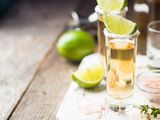 Tequila shot with salt and lime