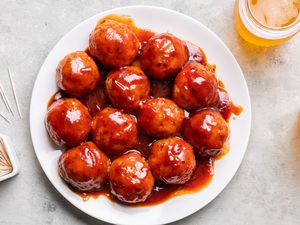 Slow Cooker Ham Balls on a plate 