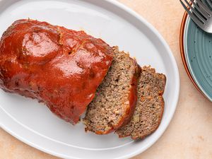 Italian Meatloaf sliced on a platter 