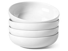 LE TAUCI Large Pasta Bowls, 45 Ounce Salad Bowls and Serving Bowls, Soup Bowl, 8.5 Inch Ceramic Pasta Plates, Set of 4, White