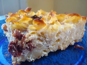 Lemon Ricotta Kugel with Dried Cherries