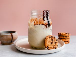 Mason jar ice cream on a plate