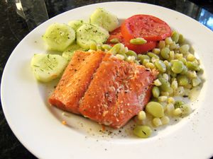 Salmon with honey citrus glaze