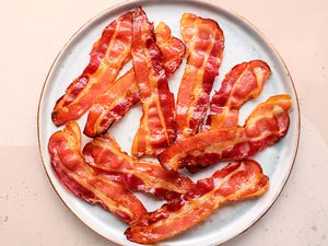 A plate of crispy bacon