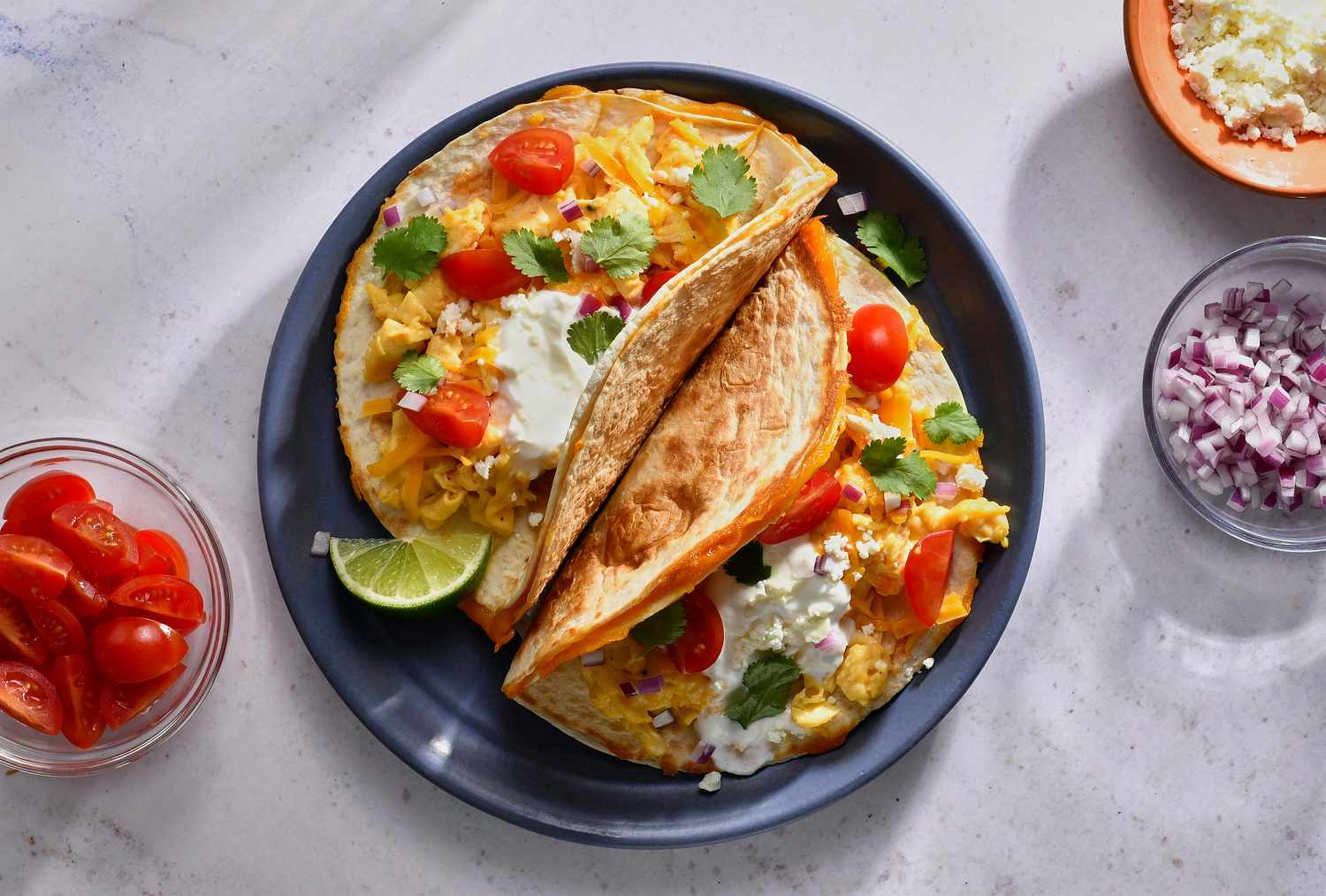 Quesadilla breakfast tacos