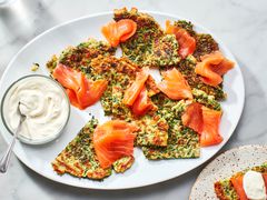 Savory herb pancakes with lox