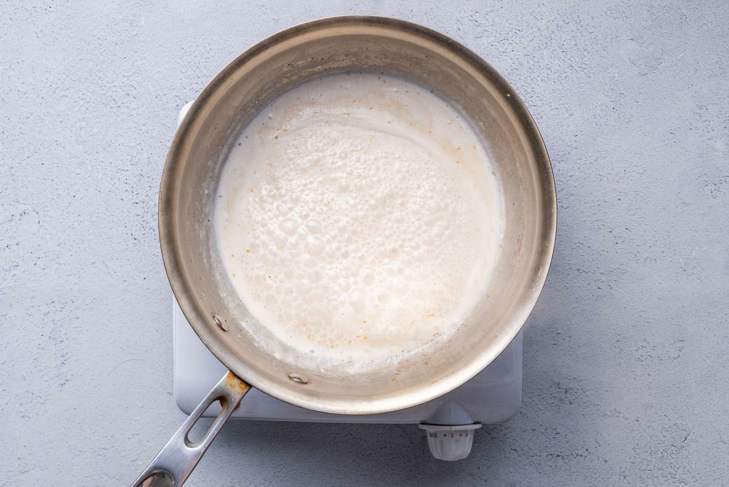 Milk added to the flour mixture