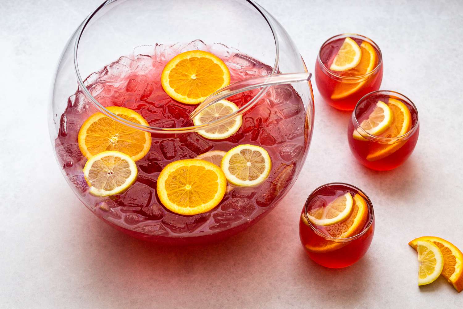 Sparkling Non-Alcoholic Cranberry Punch in a bowl