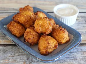 squash fritters and ranch dressing