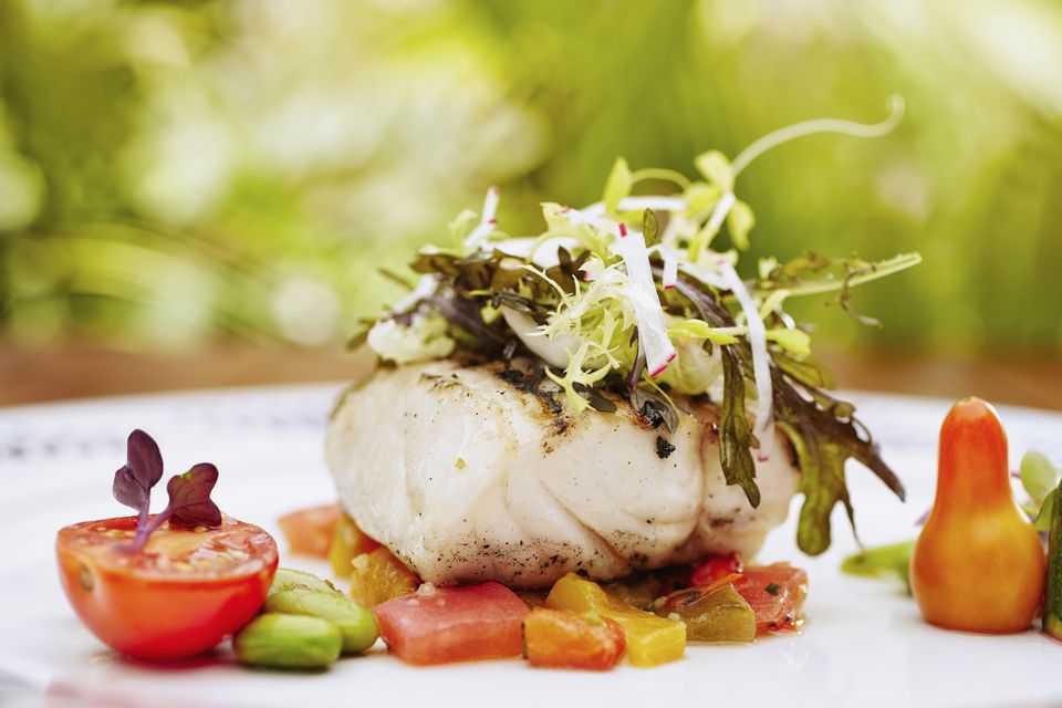 Chilean Sea Bass with Garlic Butter and Oregano Pesto