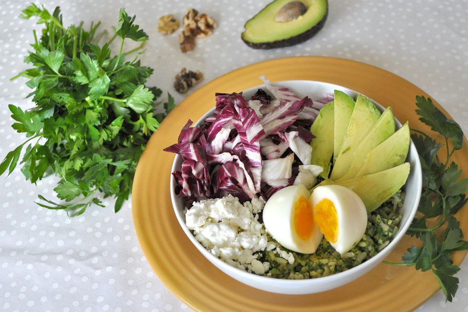 Spinach Pesto Rice Bowl