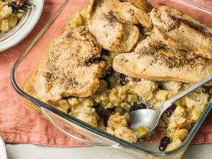 Turkey cutlet and stuffing casserole