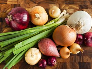 Assortment of different onions