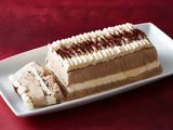 Tiramisu Viennetta on a white platter