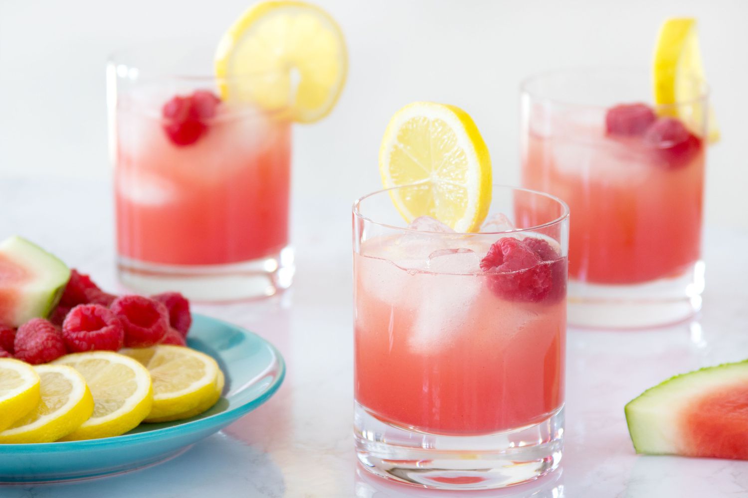 Watermelon punch in glass tumbler glass