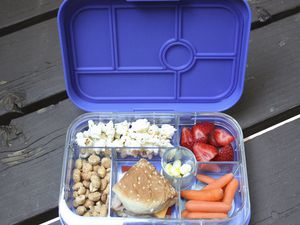 Yumbox Original Leakproof Bento Lunch Box filled with food